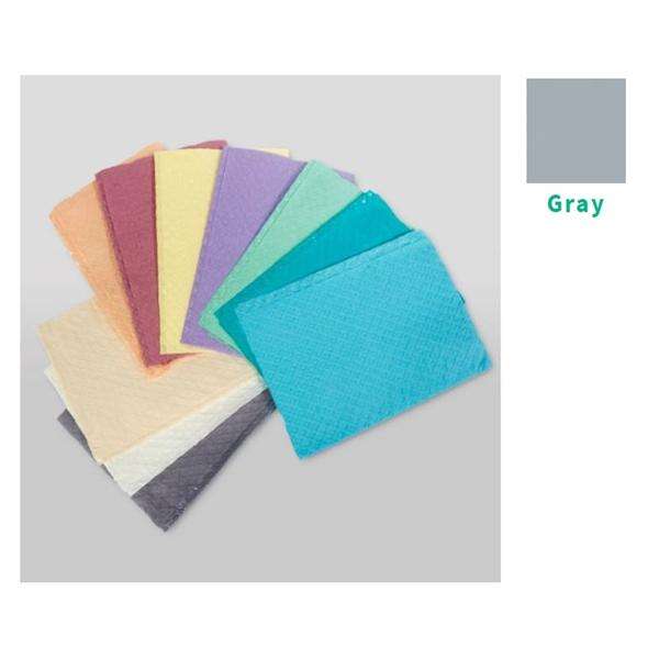 Bib Towel TIDI Choice Diamond 13 in x 18 in Grey 2 Ply Tissue / Poly 500/Ca